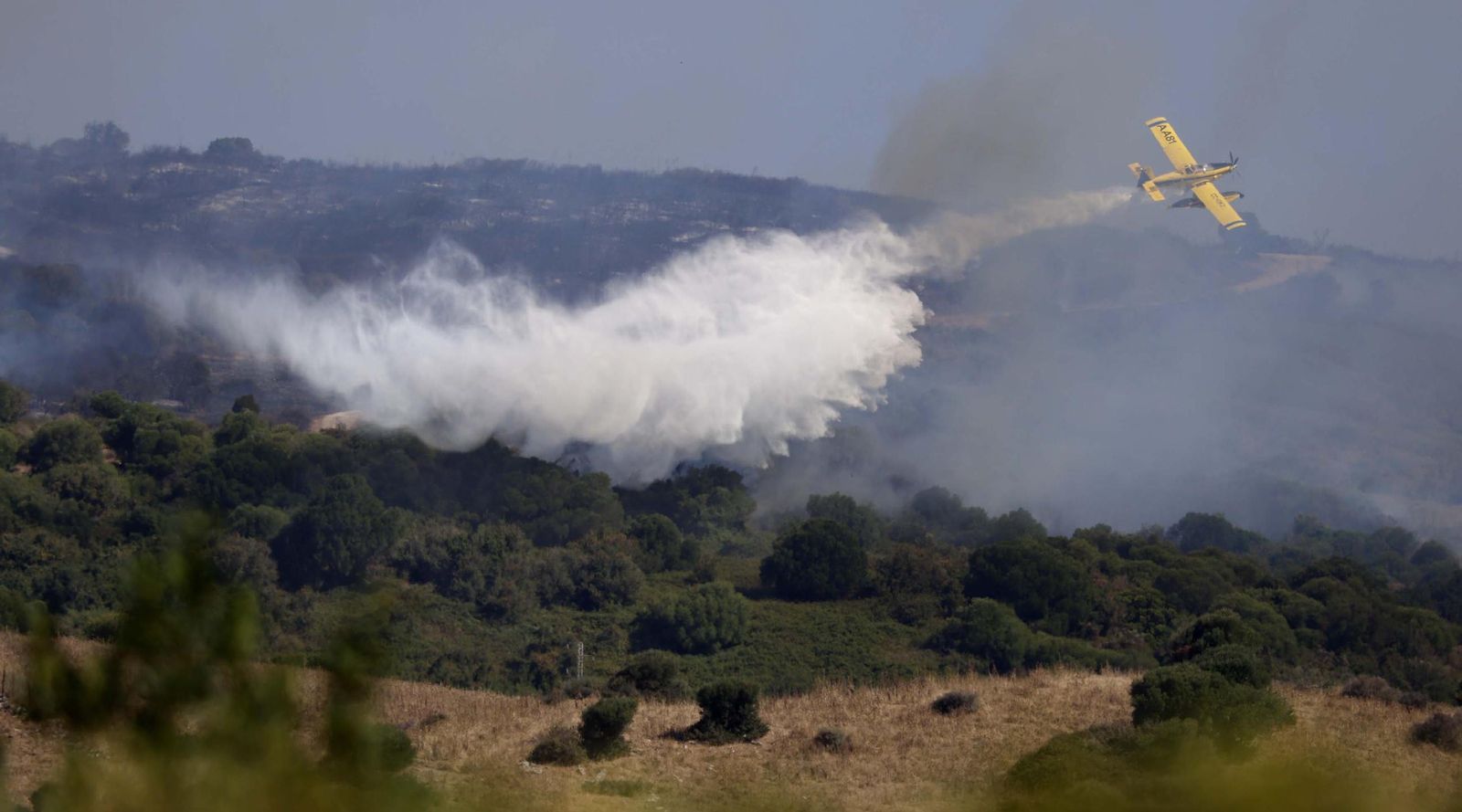Las fotos del incendio forestal entre las Pantallas y Marchenilla, en Algeciras