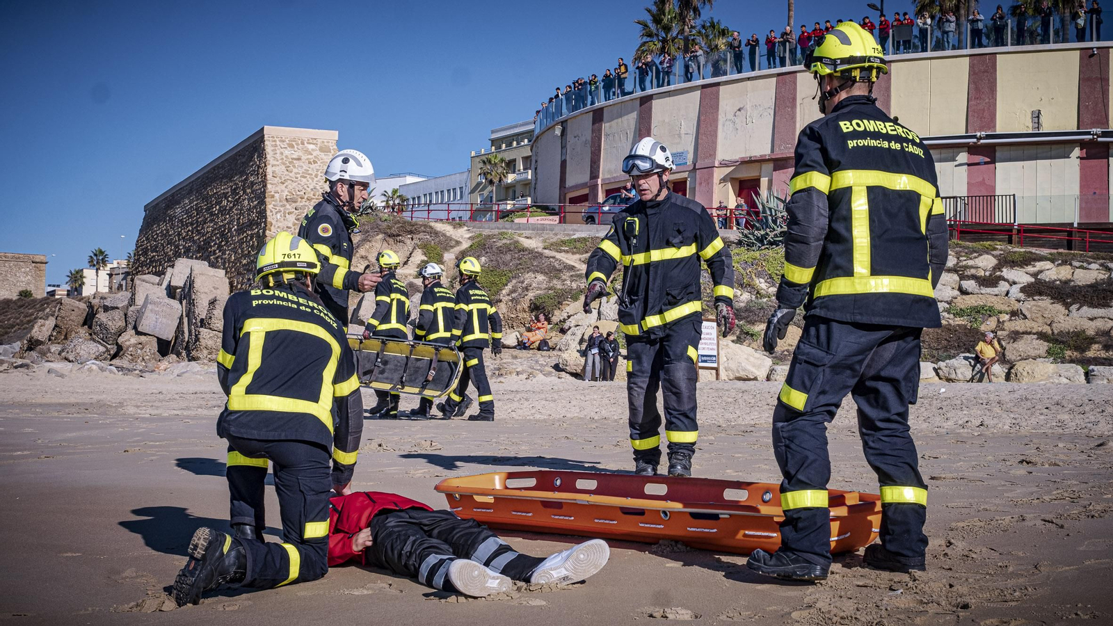 Todas las imágenes del simulacro de tsunami en Cádiz
