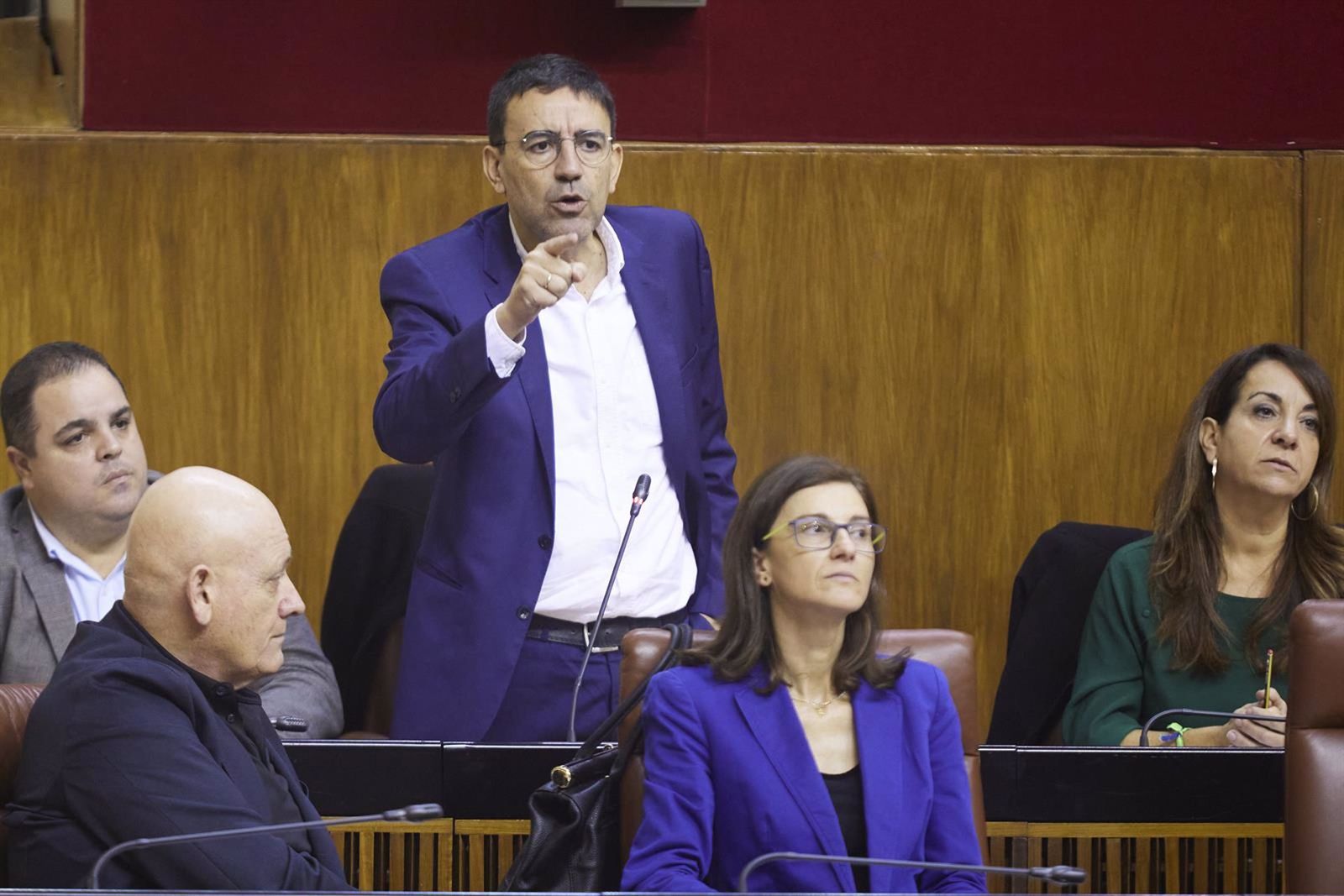 El diputado del Grupo Parlamentario Socialista Mario Jiménez, en una foto de archivo en el Pleno del Parlamento andaluz
