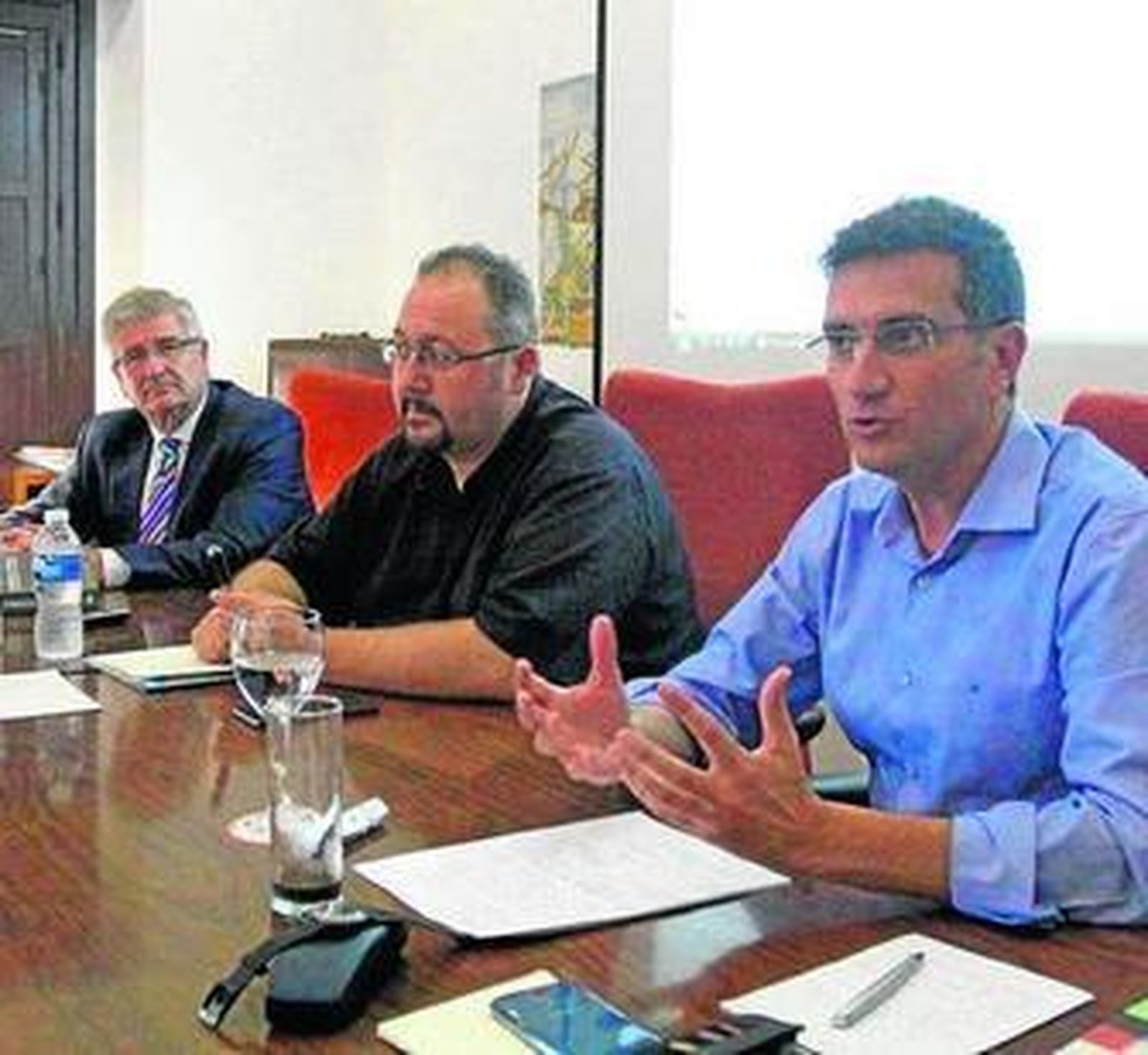 Miguel Rojano, Miguel Ángel Núñez de Paz y Javier Chaparro, ayer.
