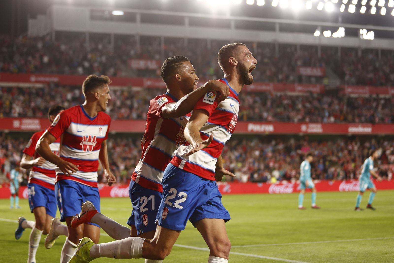 Duarte celebra el tanto anotado ante Osasuna.