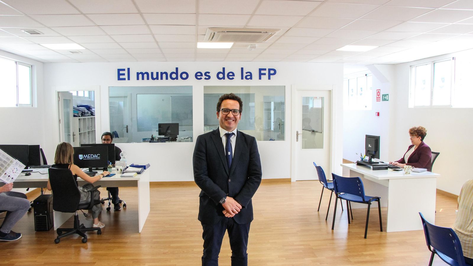 Miguel Reinoso, director general de Instituto MEDAC, tras la entrevista.