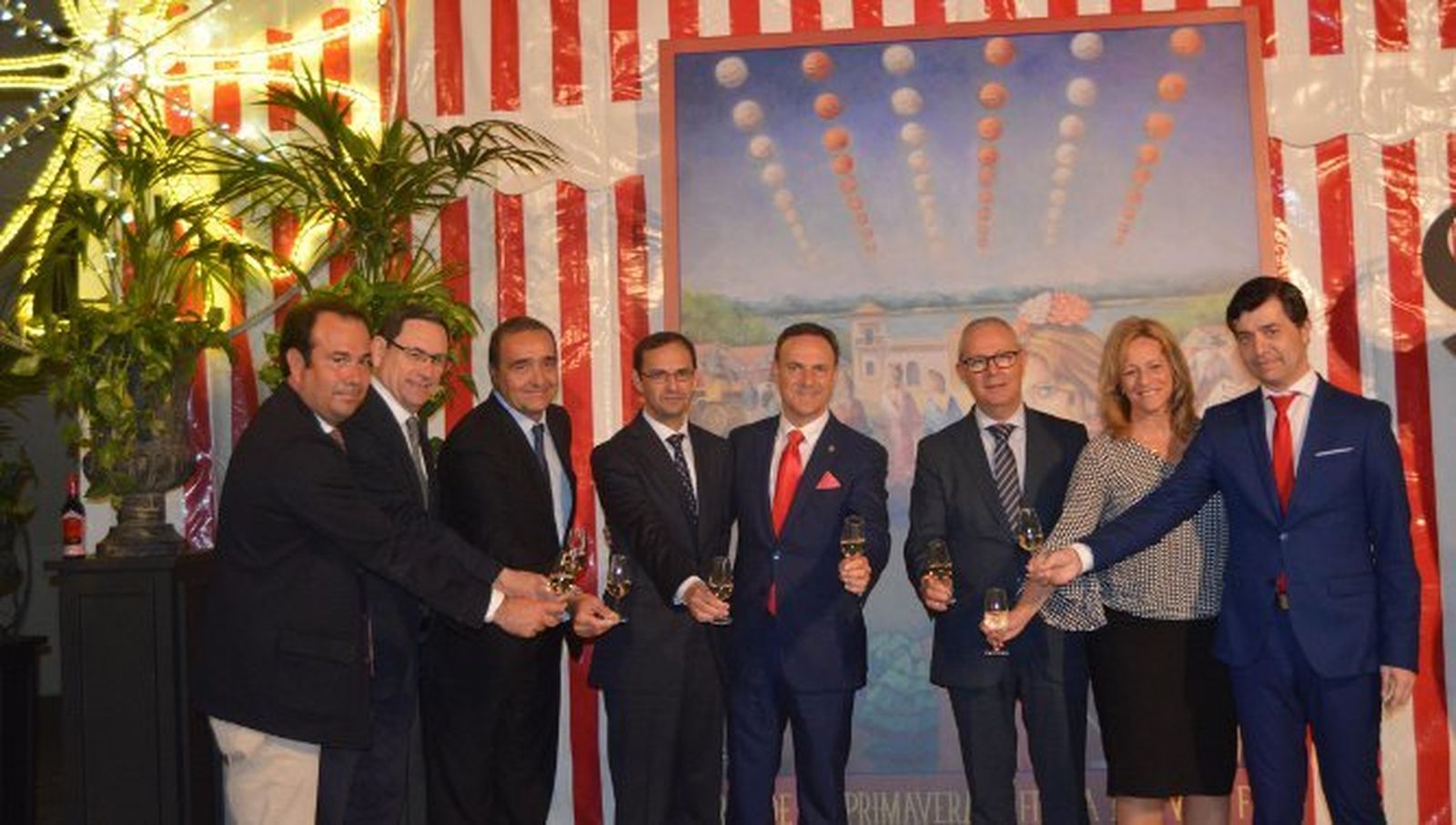 Iván Llanza, José Antonio Gijón-Alonso, José Manuel Perea, el alcalde de Sanlúcar de Barrameda Víctor Mora, el alcalde de EL Puerto de Santa María David de la Encina, el delegado  Juan Luis Belizón, Anamaría Arias y Juan Olivero.
