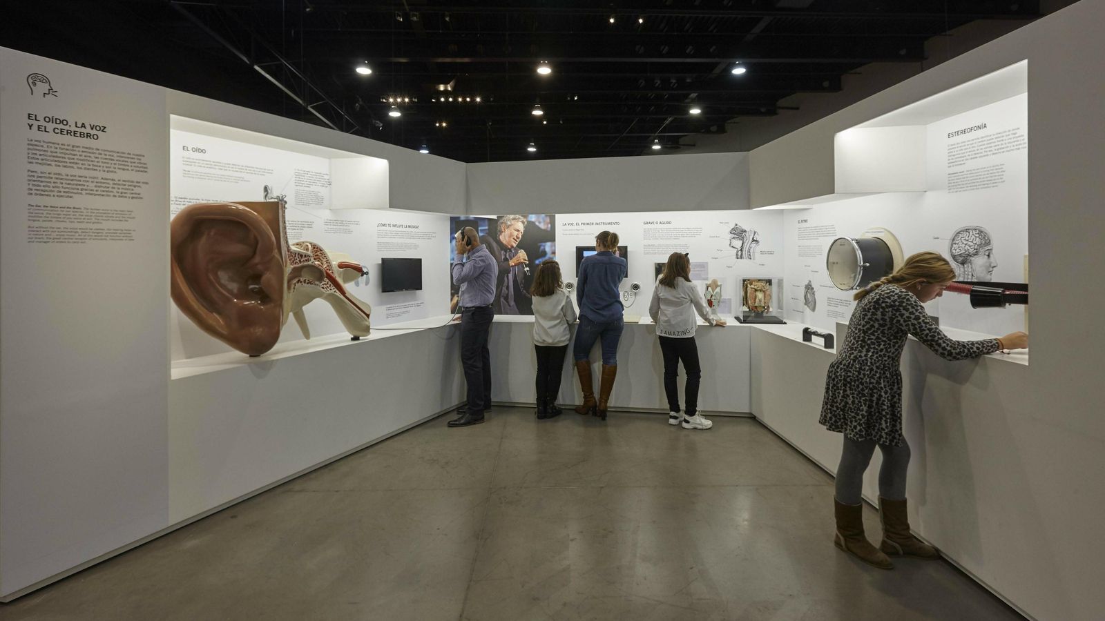 Personas visitando la exposición  ‘Play. Ciencia y música’.