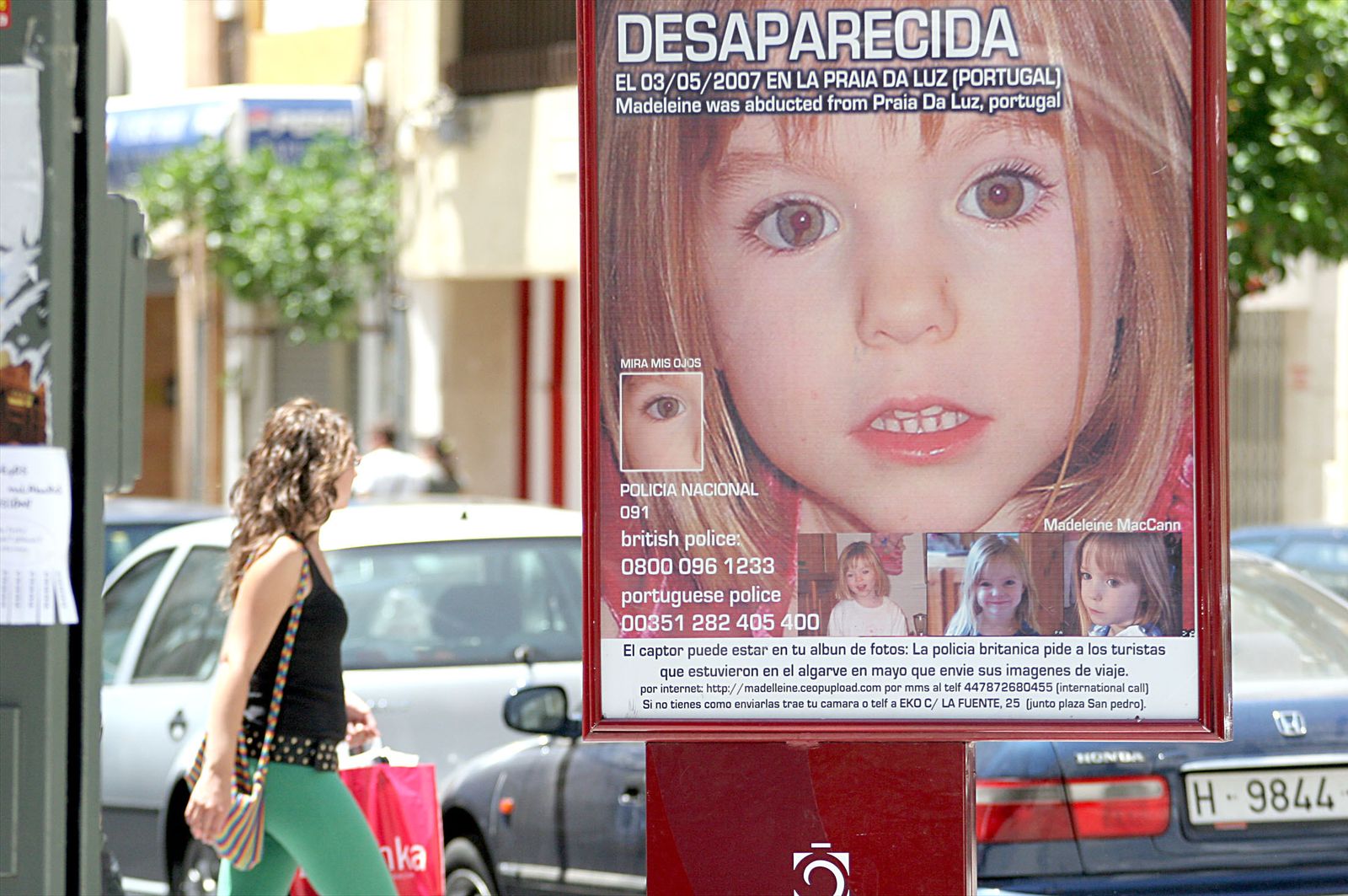 Cartel por la desaparición de 'Maddie'.