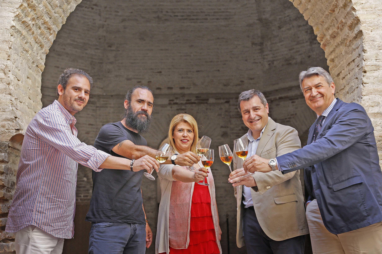 Diego del Morao, Jorge Martínez, Mamen Sanchez, Josep Roca y Cesar Saldaña, ayer en la presentación del evento en el Alcázar.