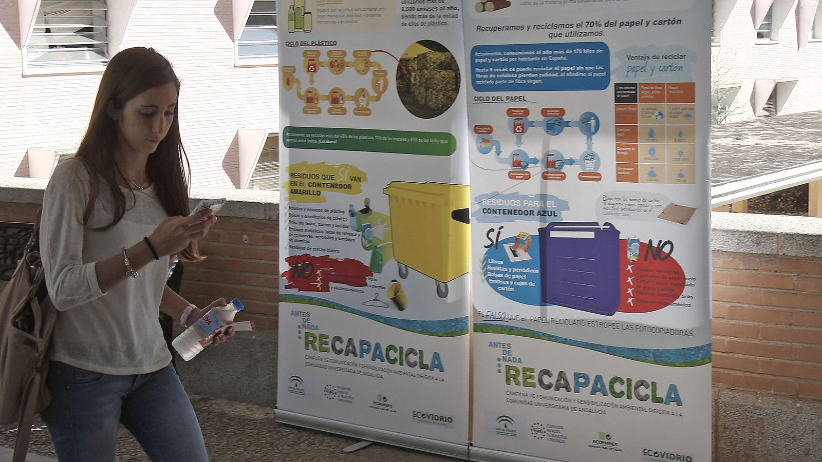 Paneles explicativos de la anterior edición de la Semana Verde de la Universidad Pablo de Olavide.