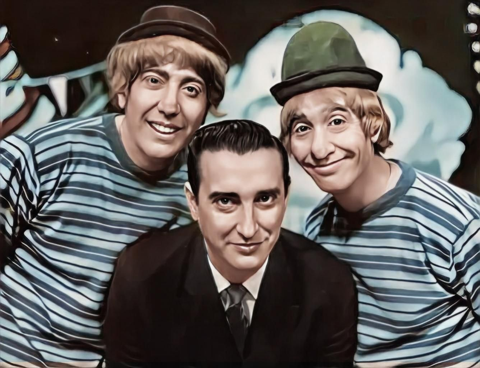 Miliki, Fofó y Gaby en una foto restaurada durante su periplo en Cuba en los años 50
