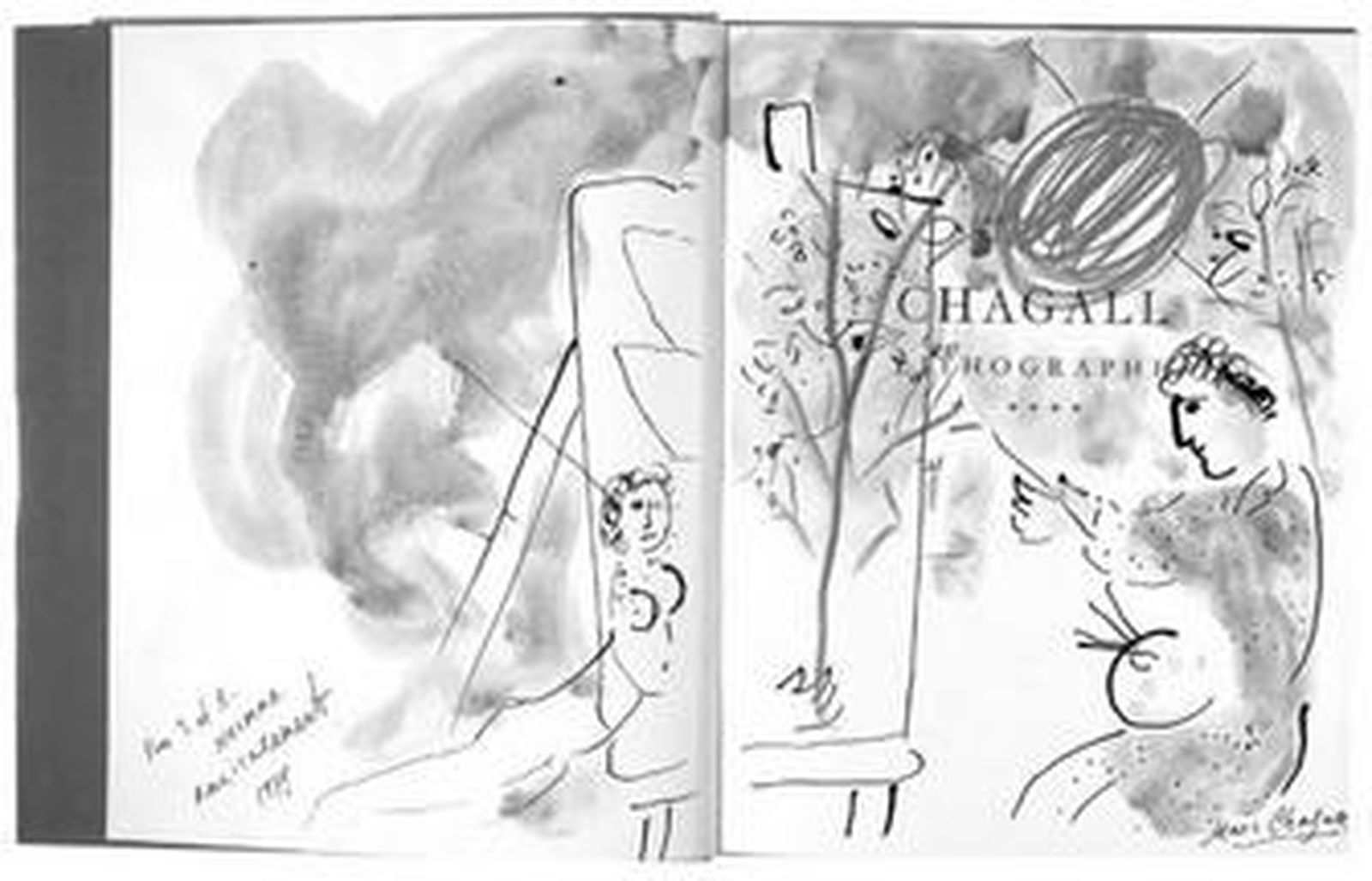 Uno de los dibujos de Marc Chagall que se subastará.