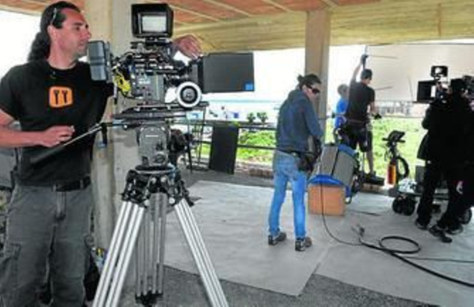 El equipo de 'El Niño', de Daniel Monzón, en El Puerto.