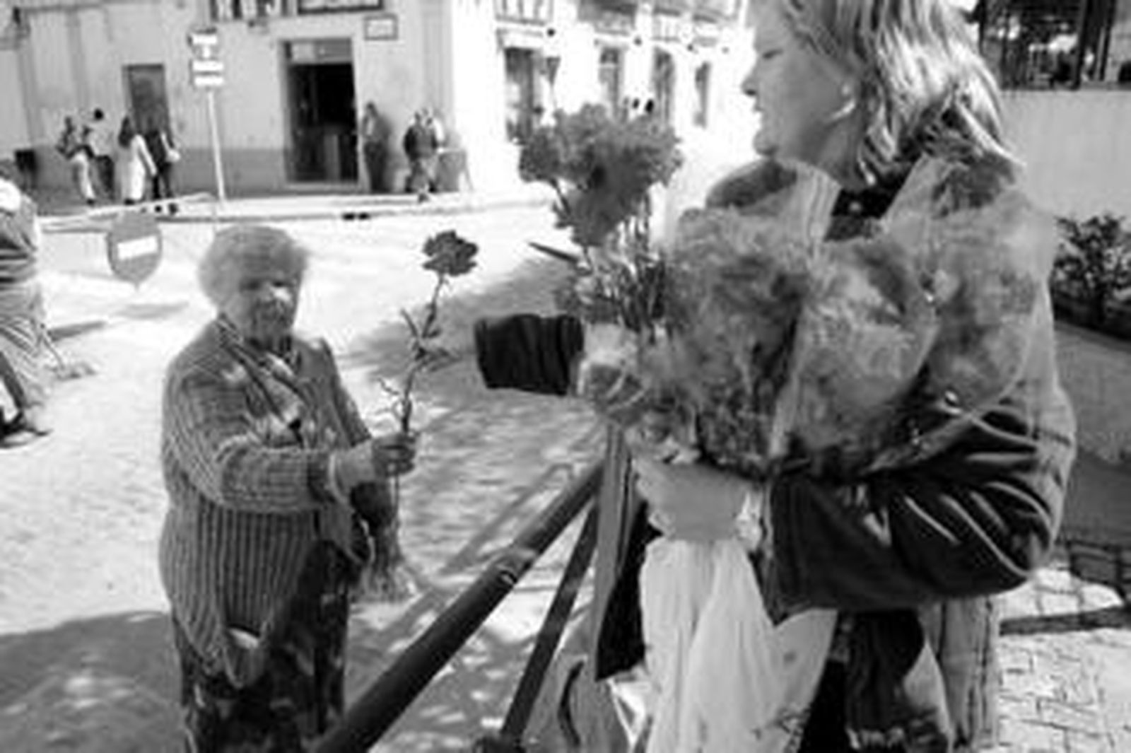 Imagen del reparto de claveles del pasado año, acto que este año hará Asocum.