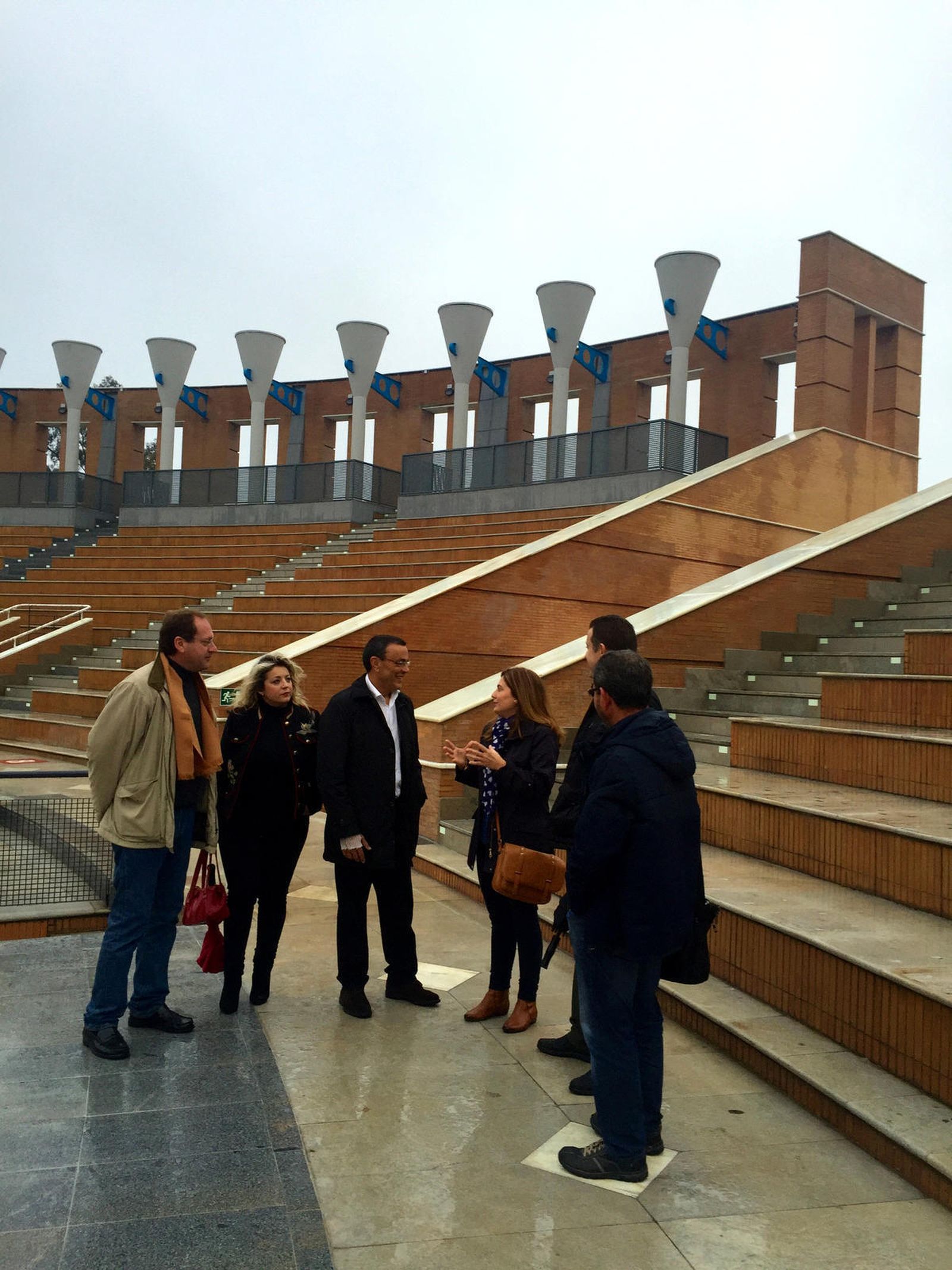 El presidente de la Diputación, Ignacio Caraballo, en la visita a las obras.