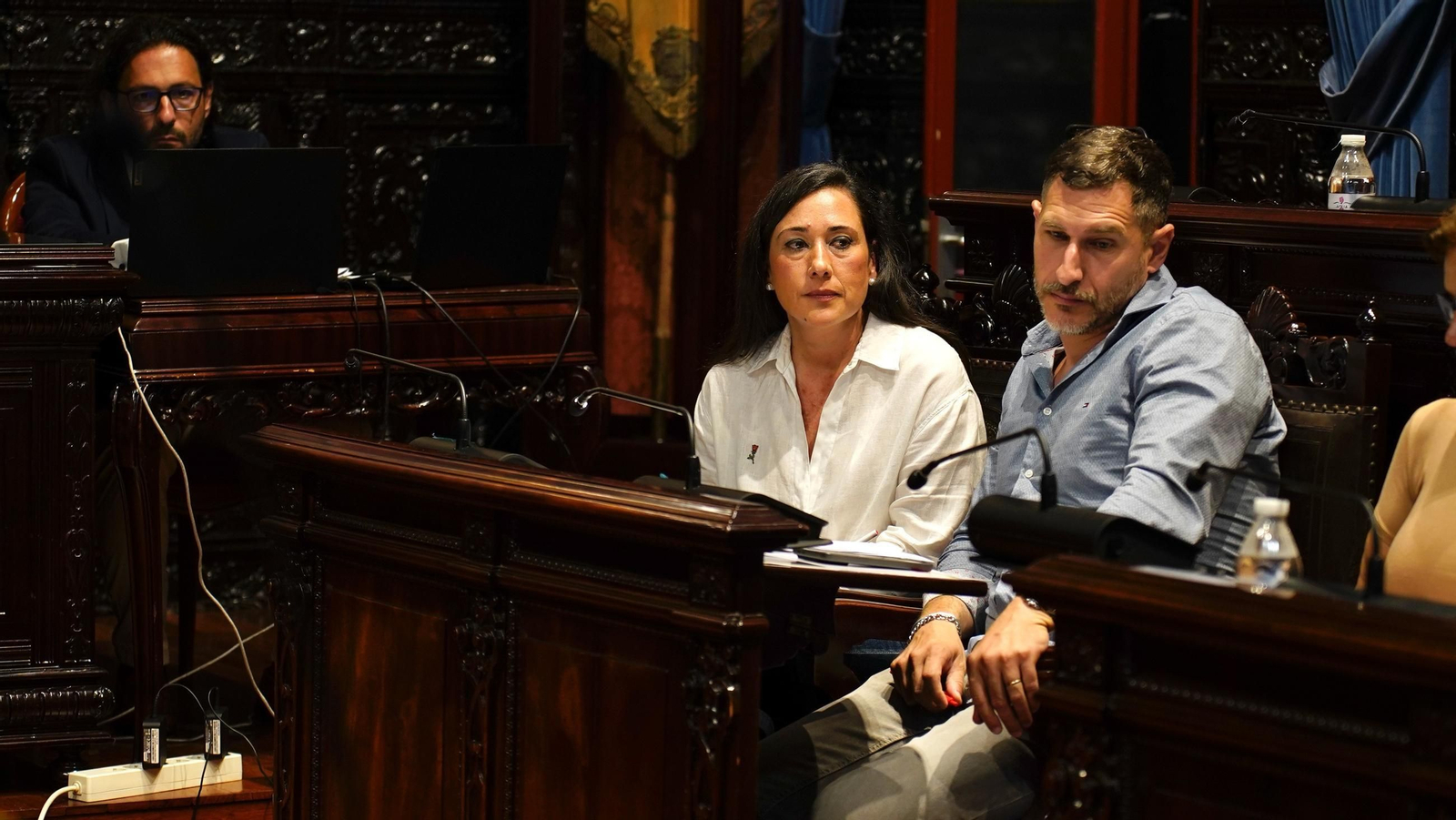Rocío Arrabal y Fran Fernández durante un pleno.