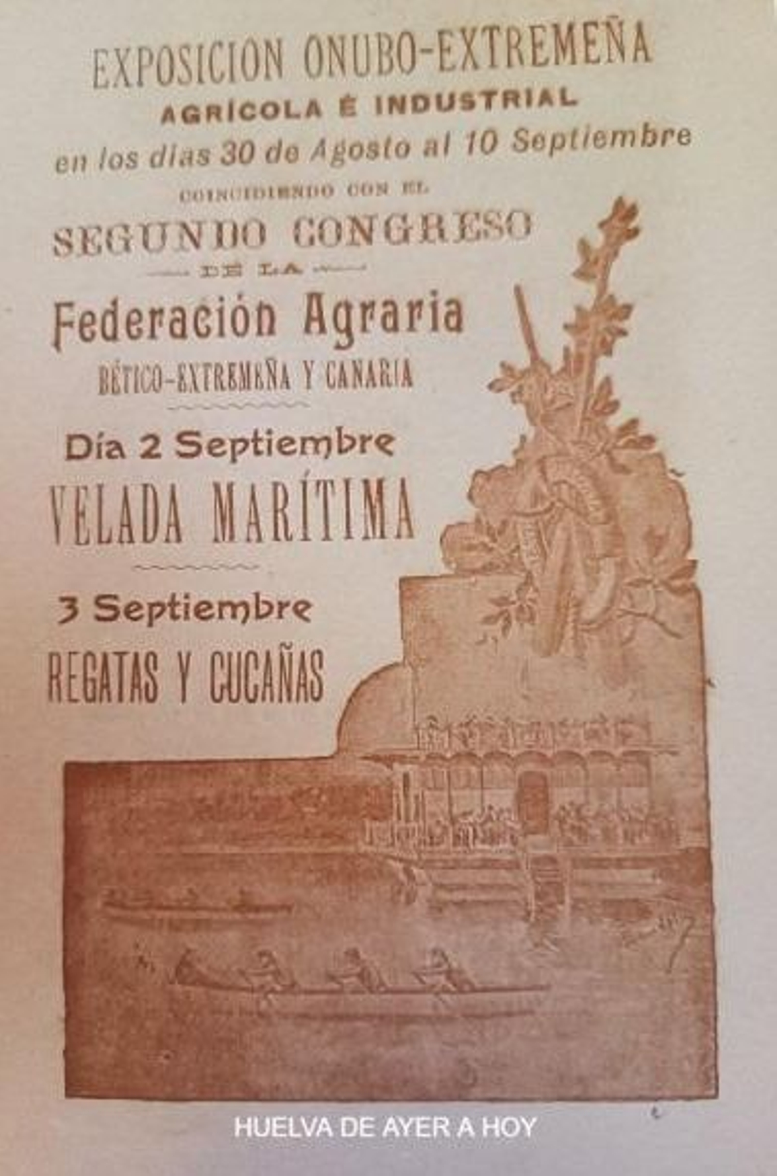Programa de fiestas de 1903 con regatas y cucañas.