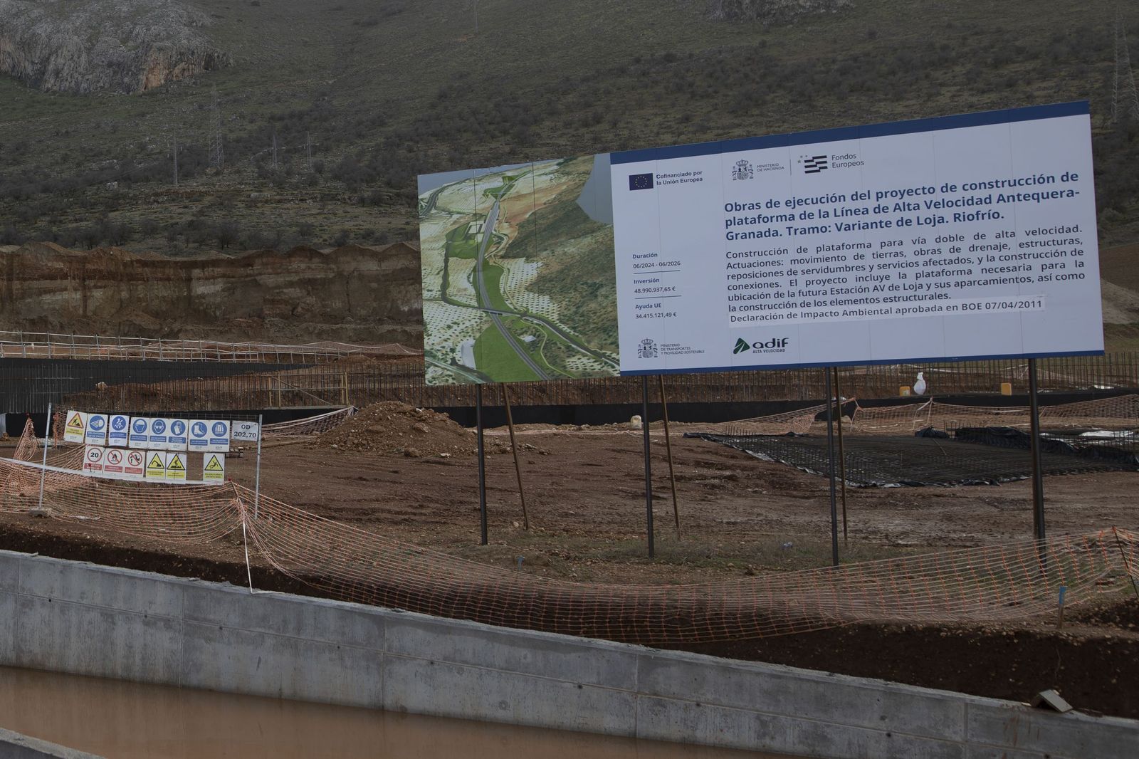 Obras en el tramo de Riofrío de la Variante de Loja