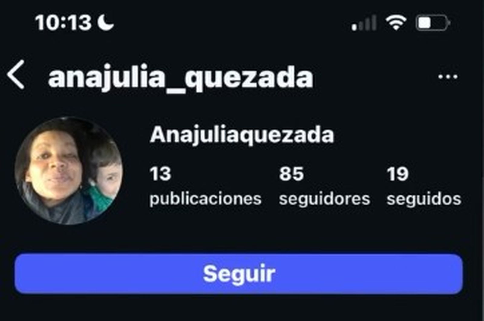 Perfil que se ha creado en Instagram con la imagen de Ana Julia Quezada y Gabriel Cruz.