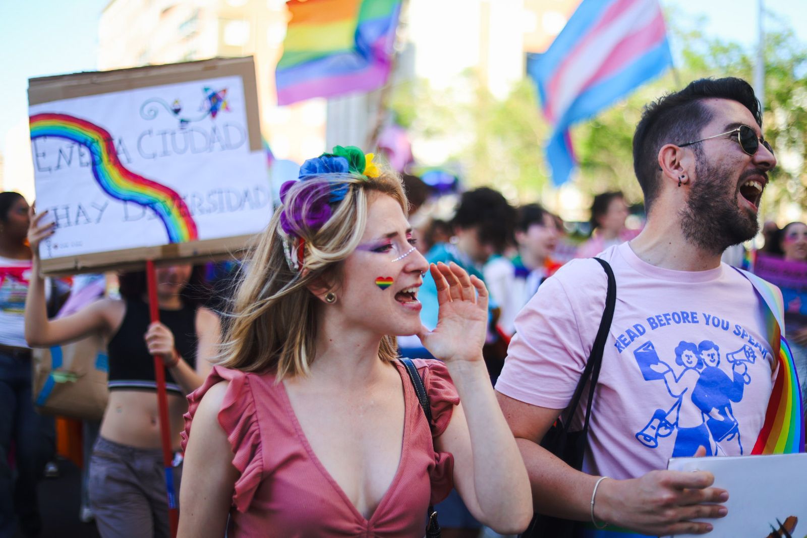 Las fotografías de la marcha del Orgullo LGTBIQ+ por las calles de Huelva