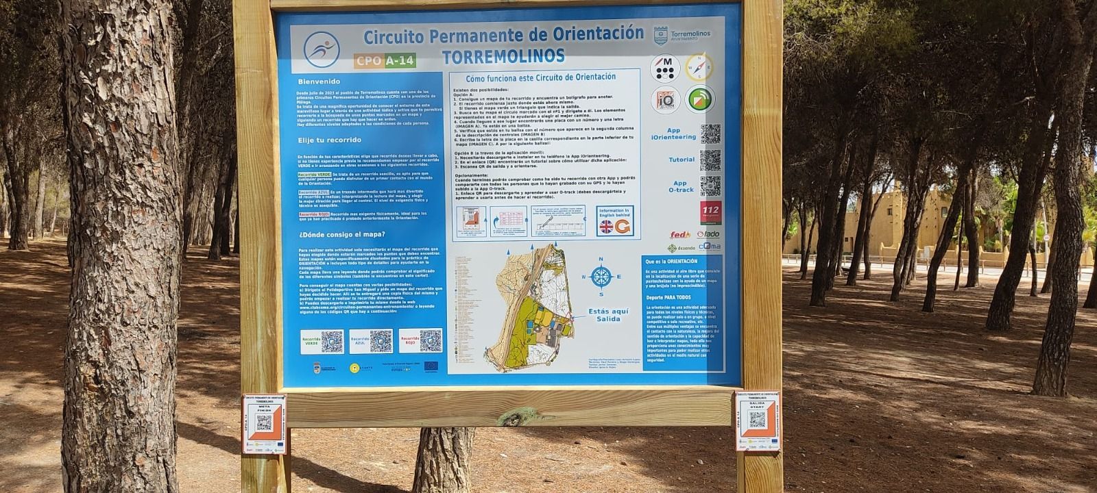 El panel informativo del circuito permanente de orientación.