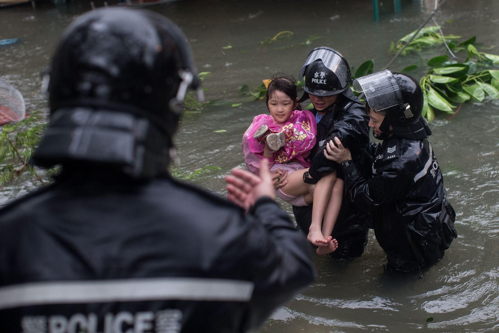 Fotografías del tifón Mangkhut, en Hong Kong