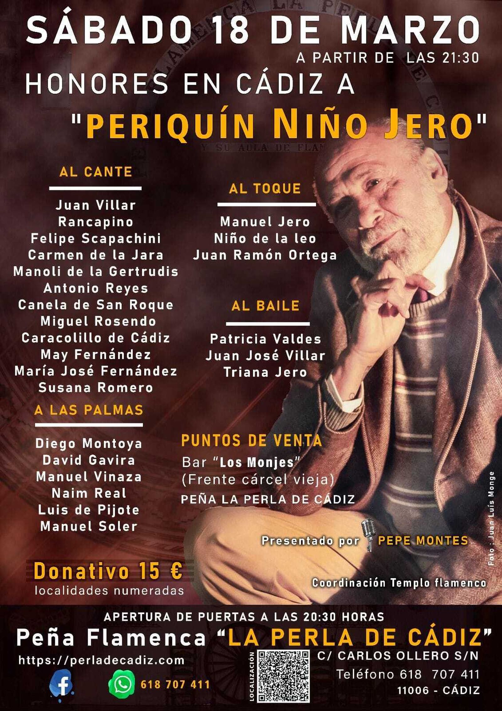 Cartel anunciador del acto a Niño Jero.