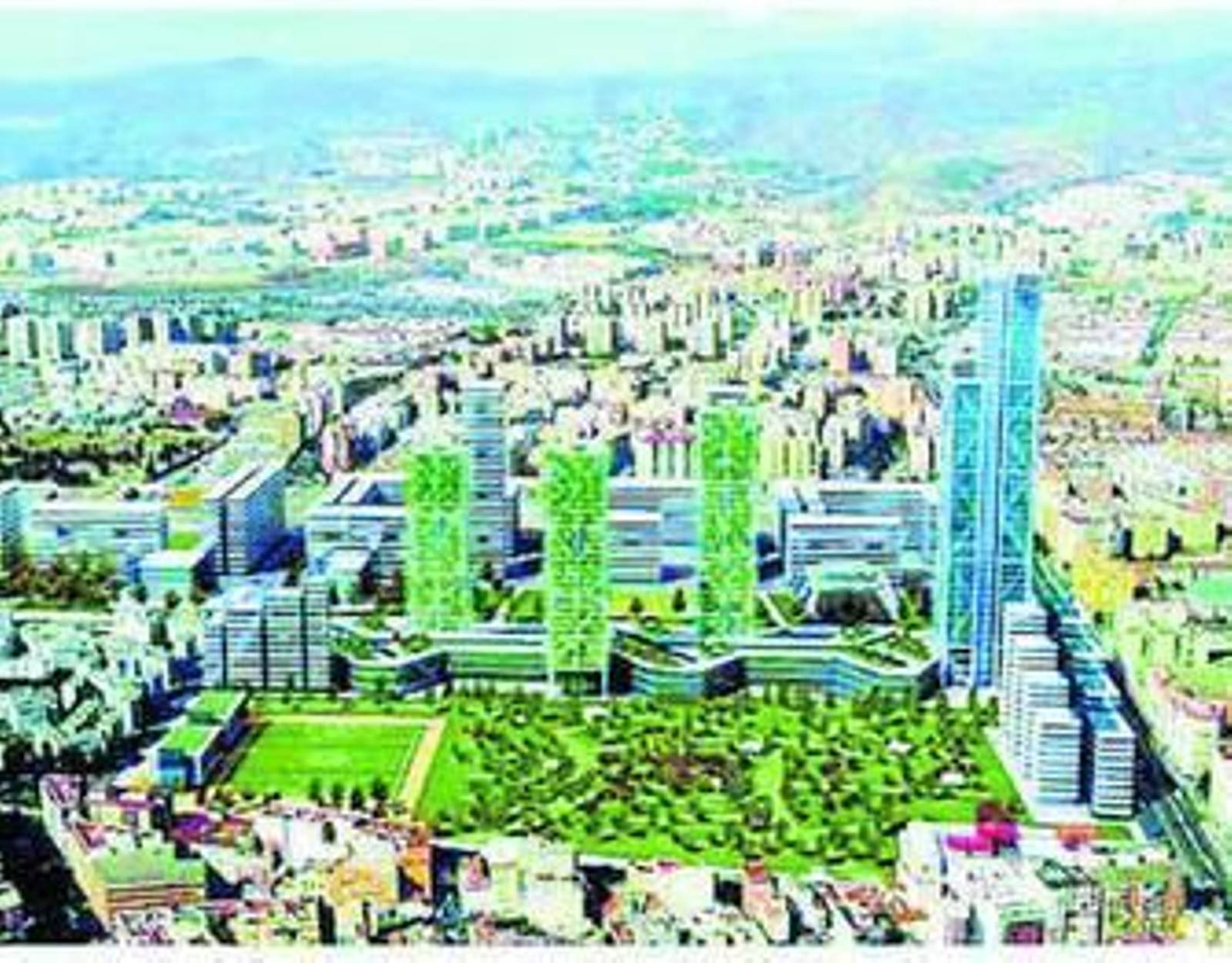 Infografía del proyecto previsto en la parcela.