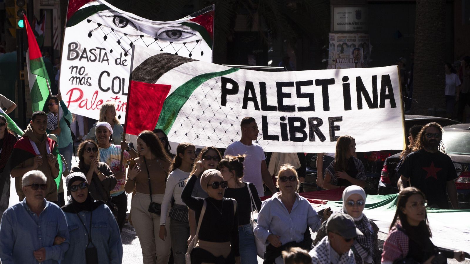 Protesta contra los ataques israelíes en Palestina.