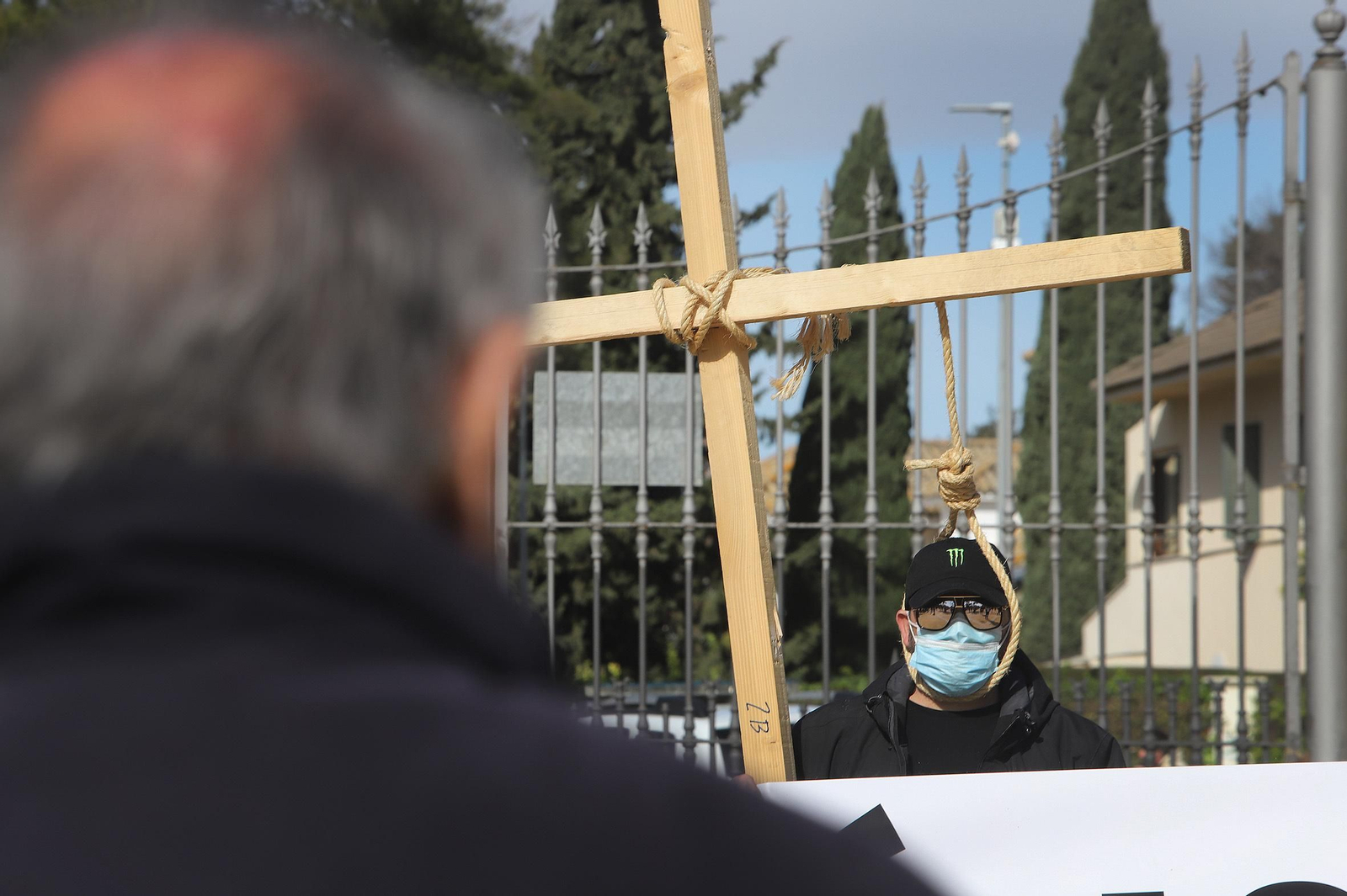 Contentración de los autónomos en el González Hontoria.