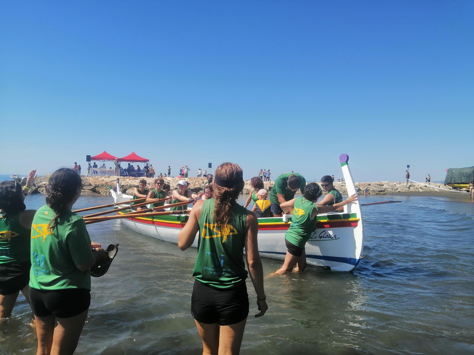 Una de las embarcaciones durante el transcurso de la prueba.