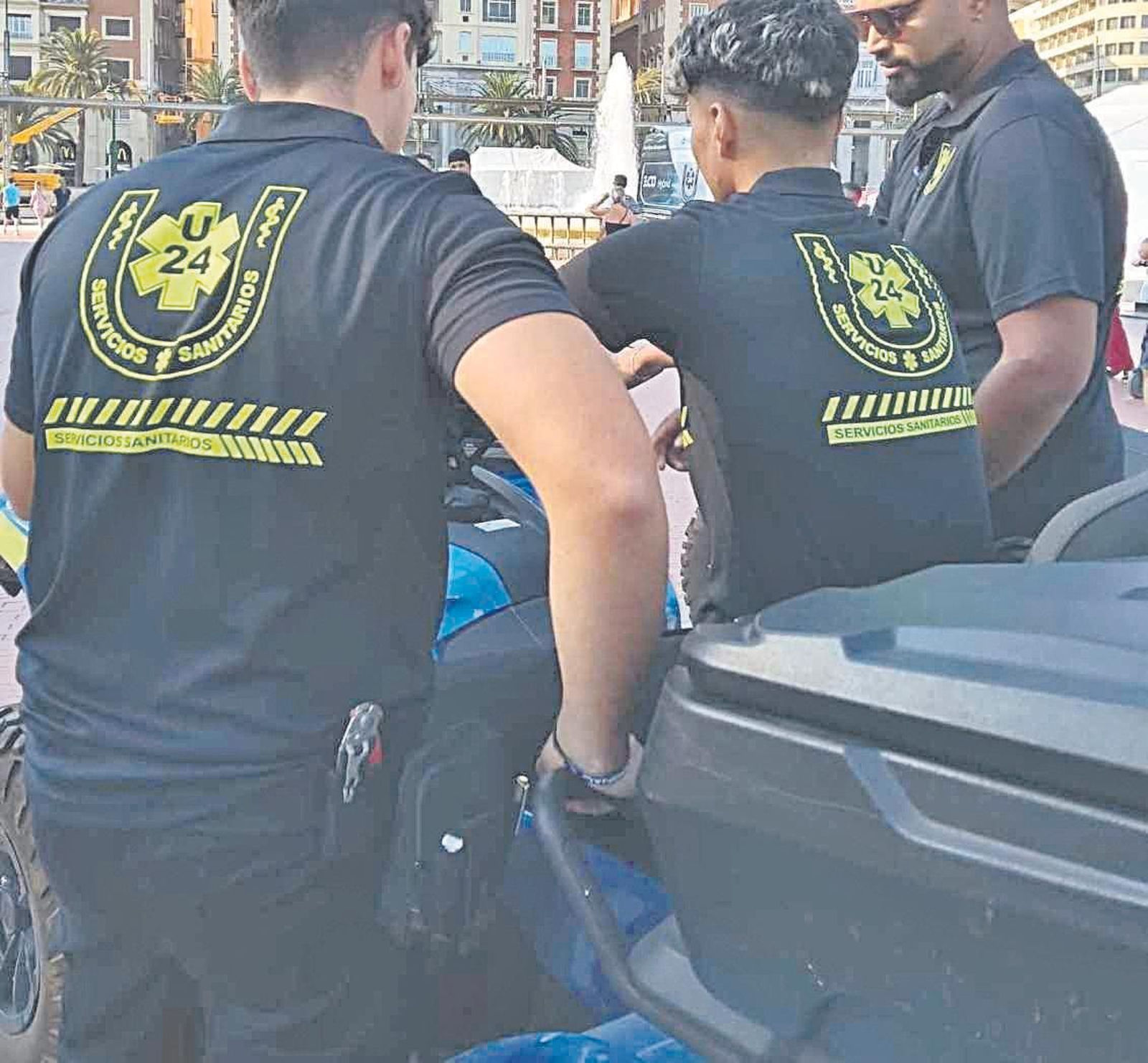 Uno de los puntos asistenciales del dispositivo en la Plaza de la Marina.