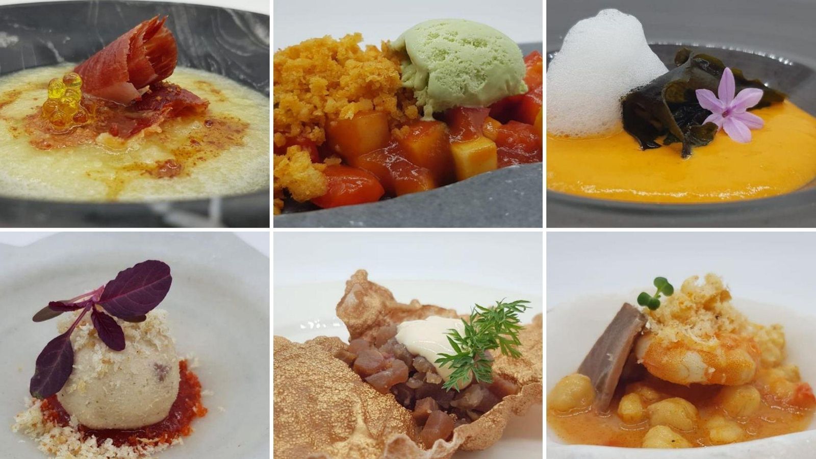 Algunos de los platos del chef Javier Fuster