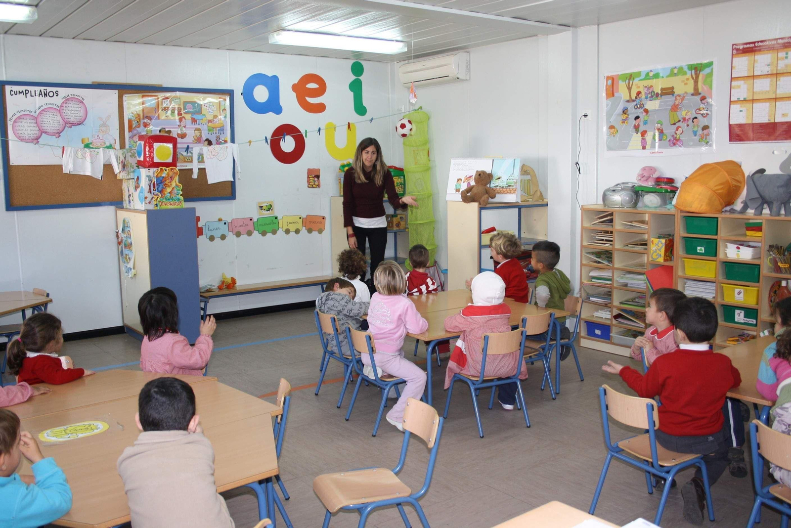 Aula de un colegio que cada año, a lo largo de curso escolar, hace hueco a niños llegados de otros centros educativos.