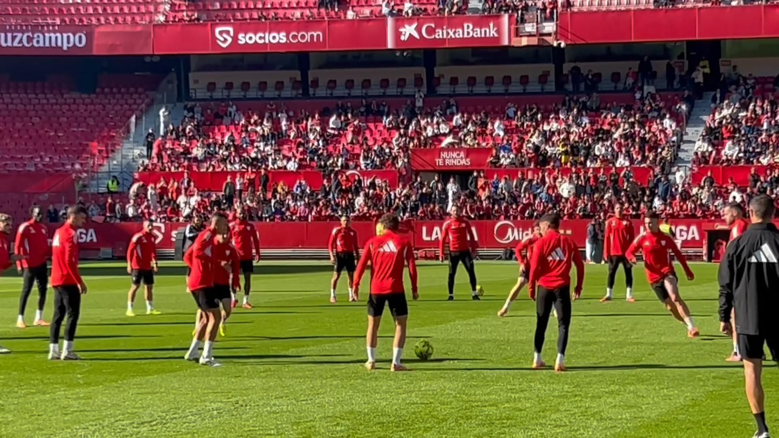 Entrenamiento del Sevilla FC previo al derbi
