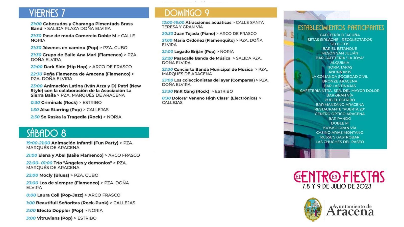 Programación de 'El Centro en fiestas'
