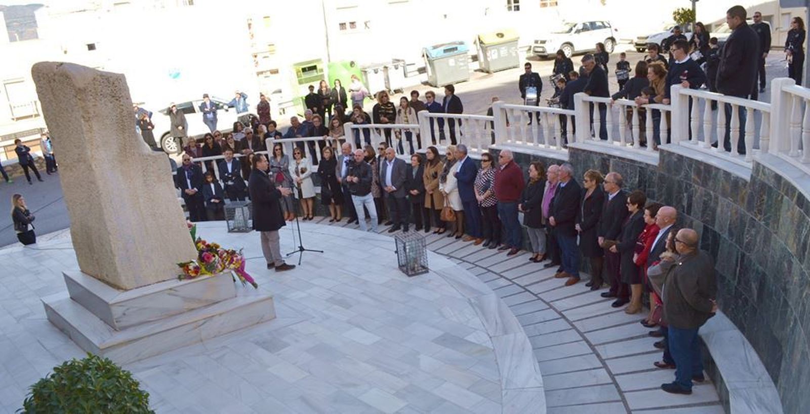 Un instante del acto oficial para homenajear a los Canteros de Macael.