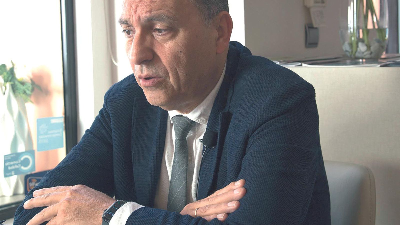 Sergio Cuberos, durante el almuerzo.