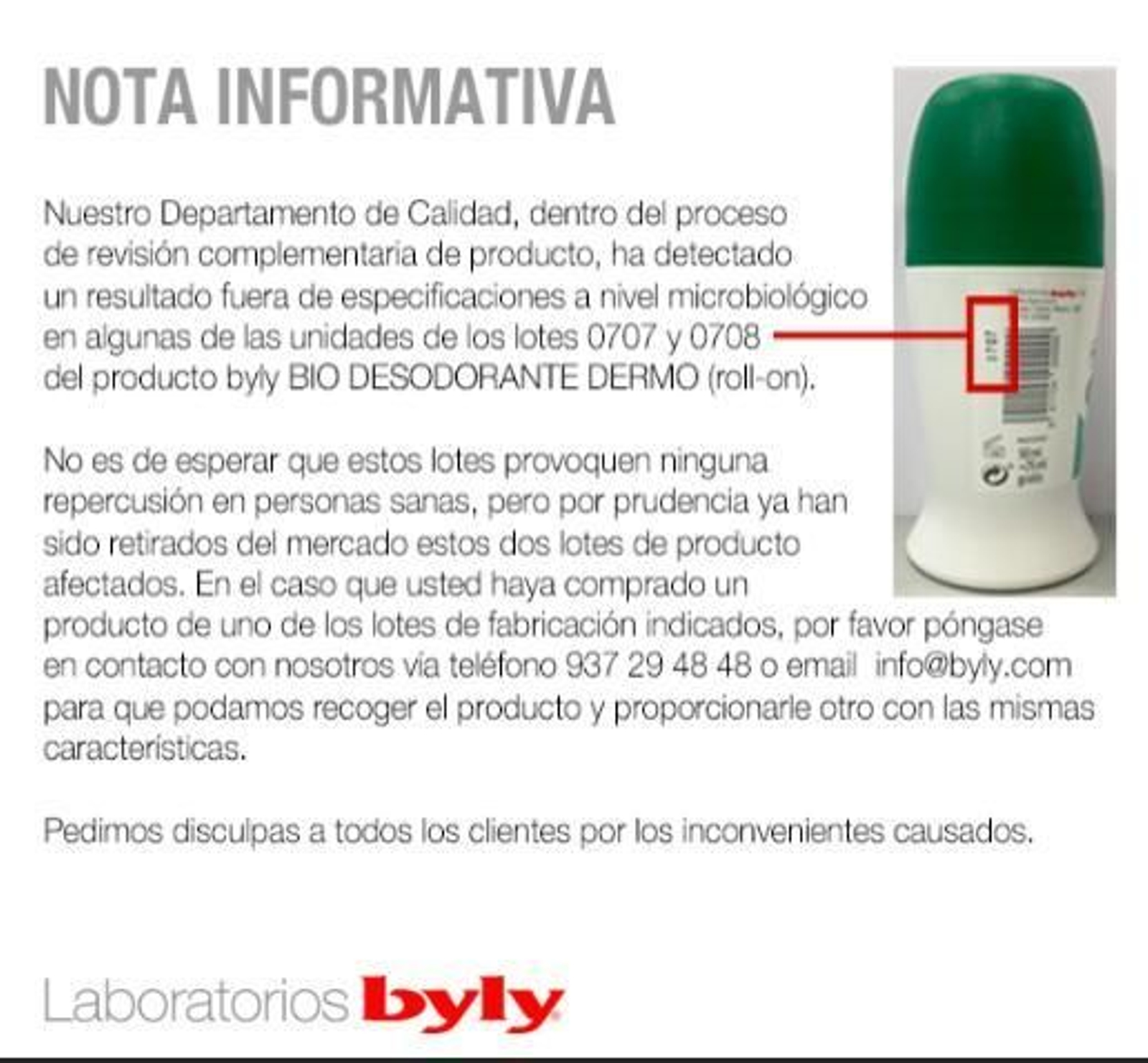 El desodorante (roll-on) de Byly Bio.
