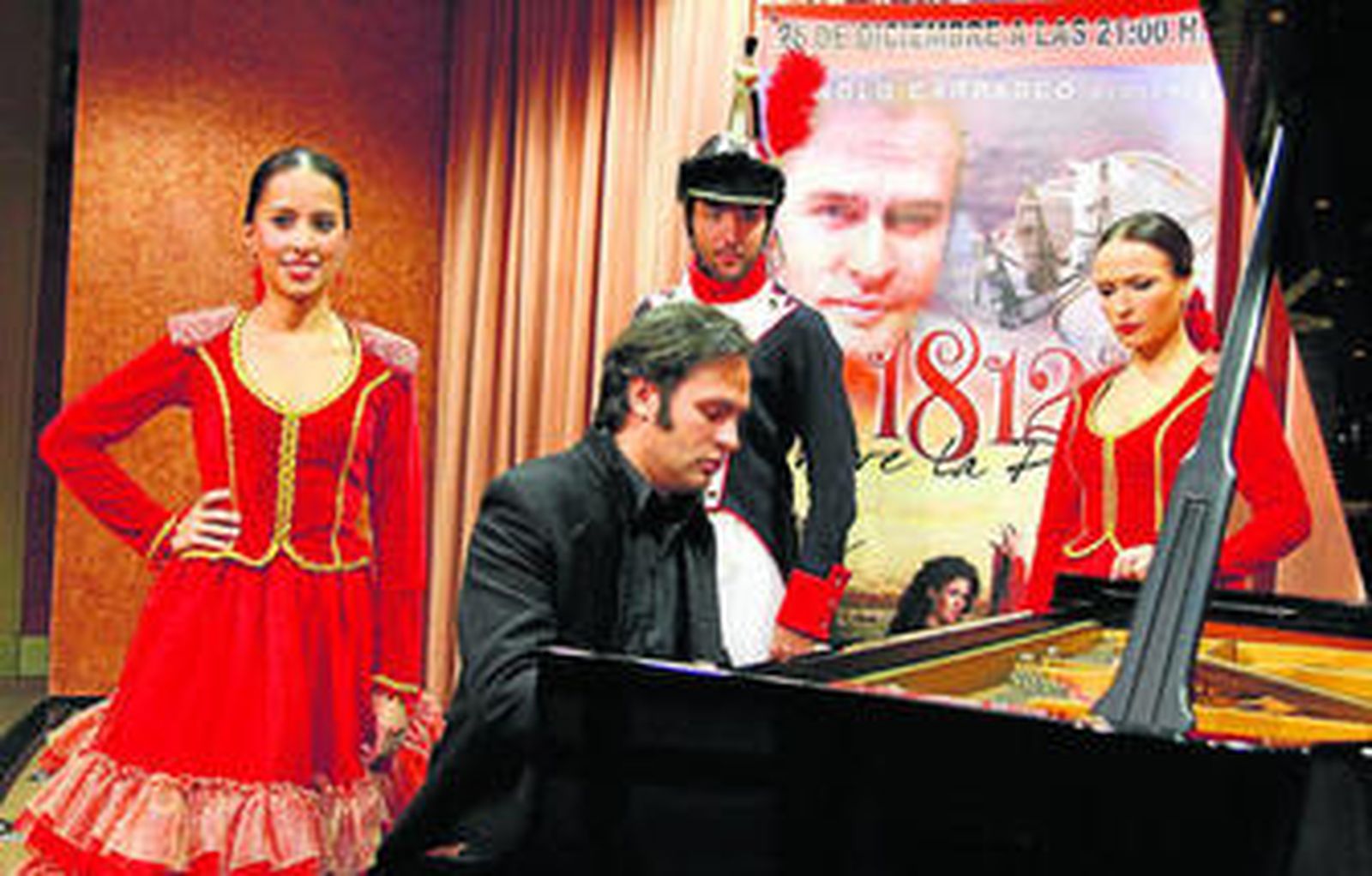 Manolo Carrasco, junto a los bailarines de su espectáculo, previsto para el 26 de diciembre.