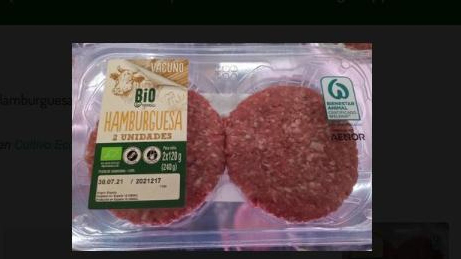 Hamburguesa bio de Lidl