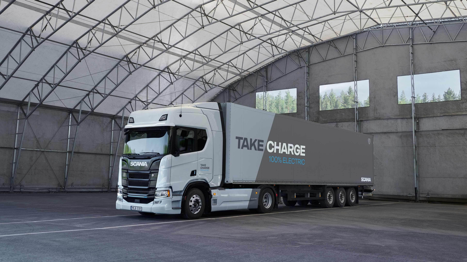 Un modelo de camión eléctrico de la marca Scania