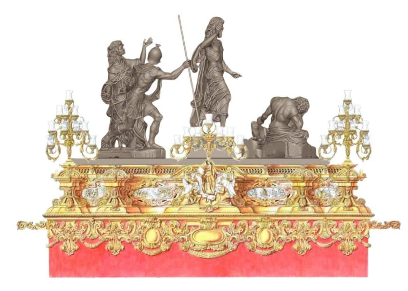 Boceto del nuevo paso de misterio de la hermandad de El Resucitado.