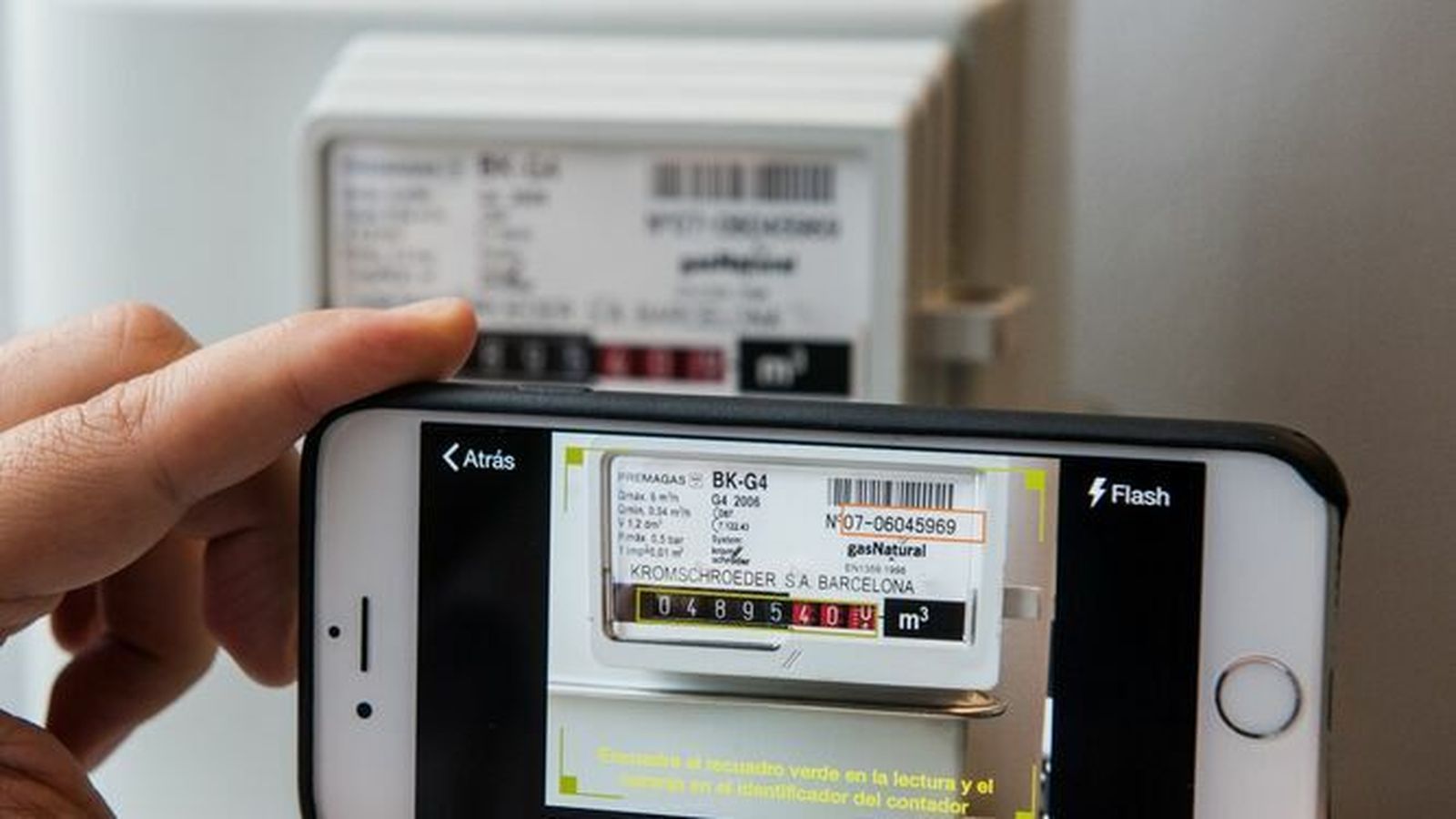 Lectura de un contador de gas