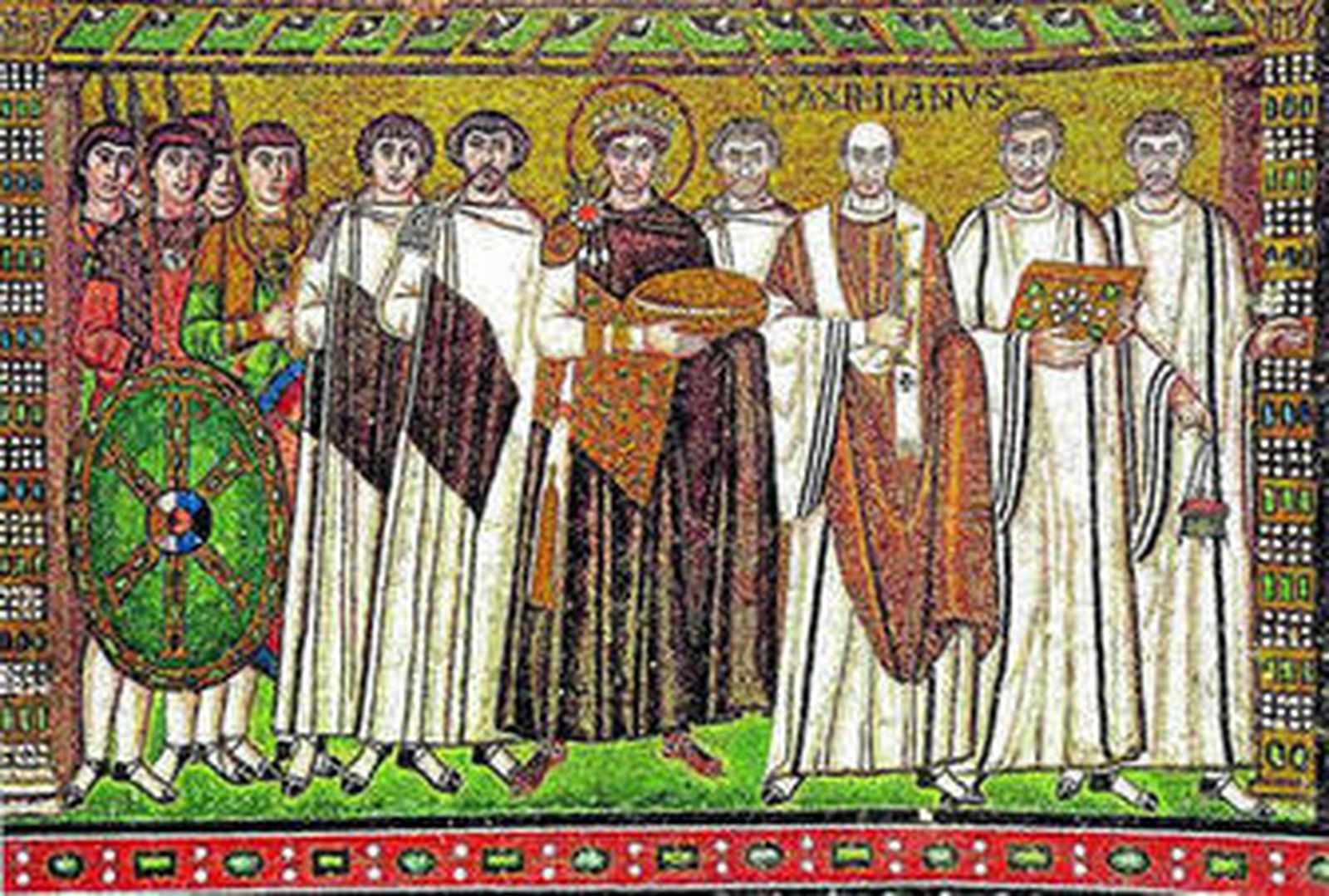 Mosaico de Justiniano de la iglesia de San Vital de Rávena.