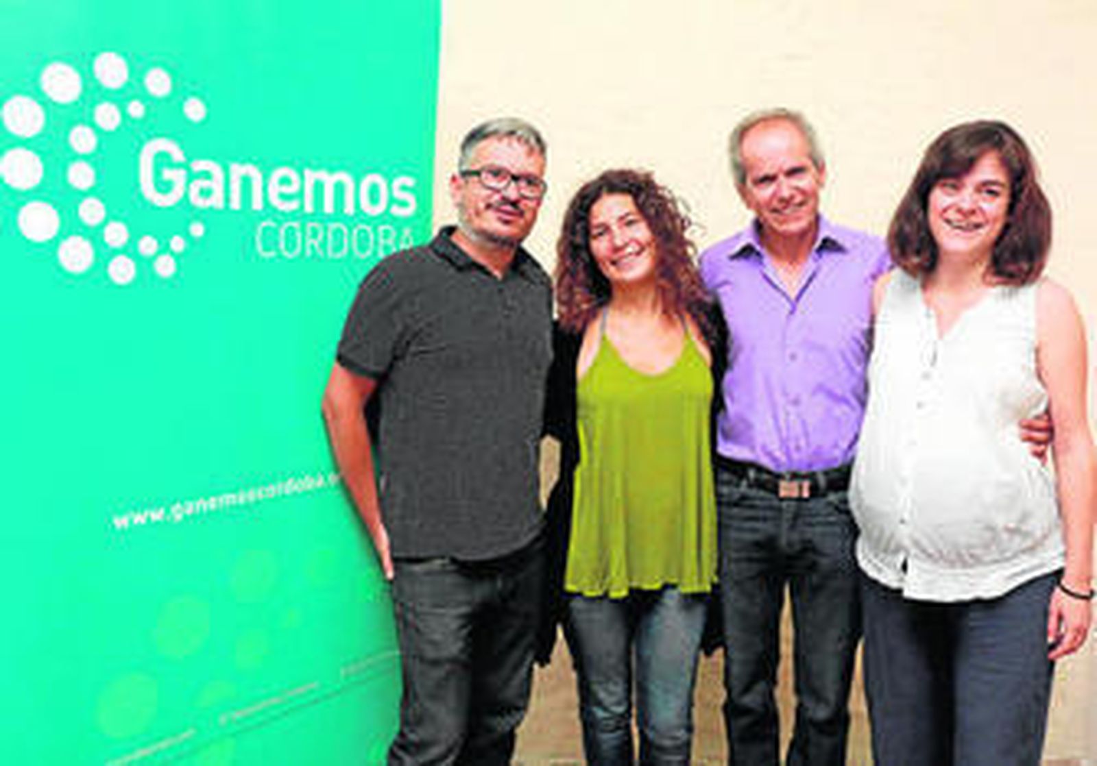 Alnerto de los Ríos, Vicky López, Rafael Blázquez y María de los Ángeles Aguilera, antes de realizar el balance electoral.