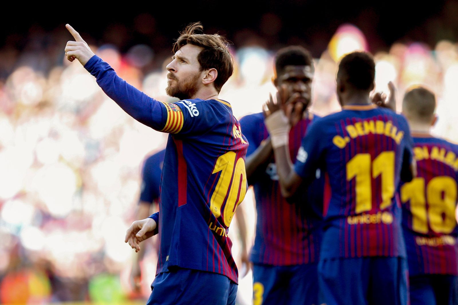 Messi celebra su gol ante el Athletic