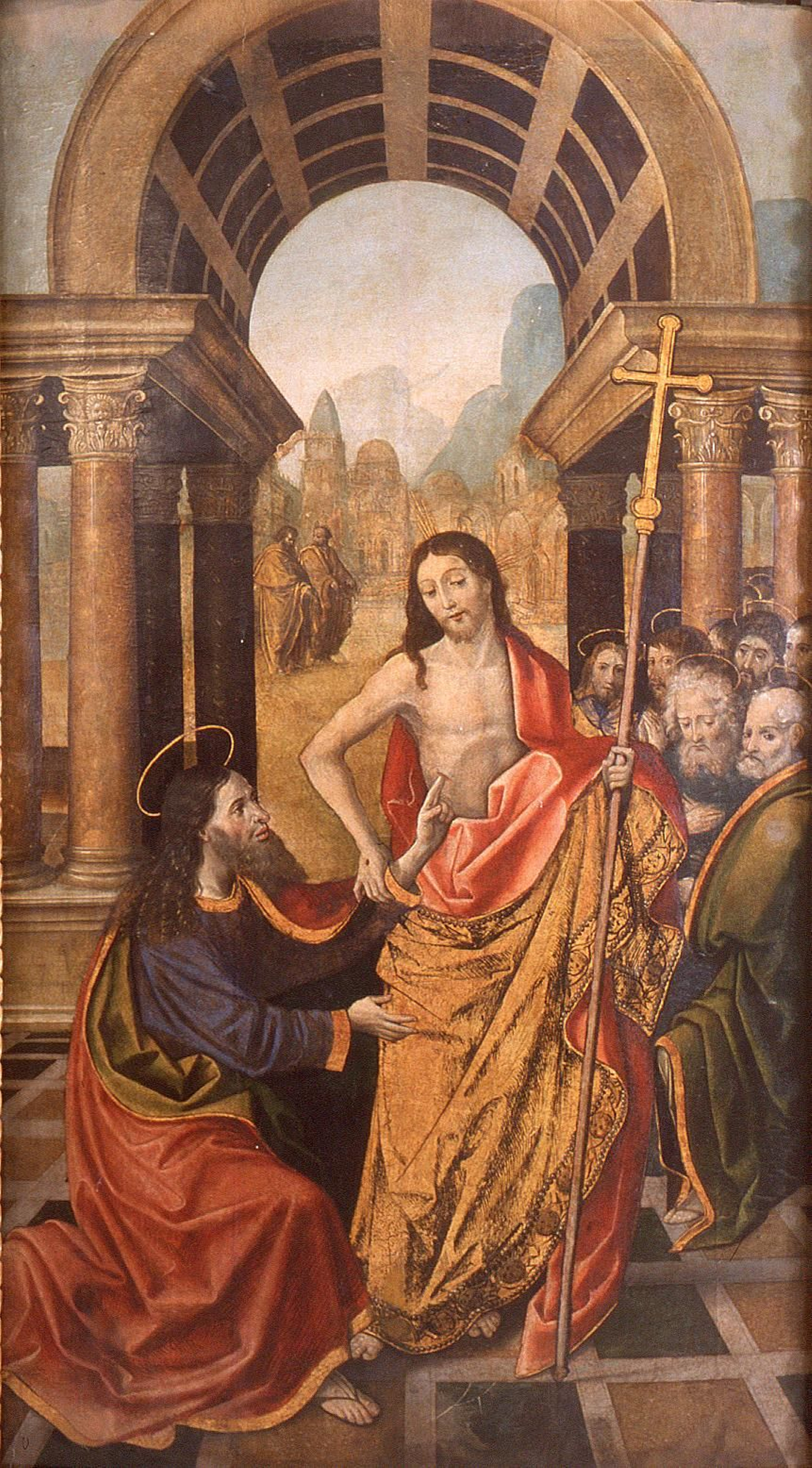 Tabla la incredulidad de Santo Tomás, de Alejo Fernández, del primer tercio del siglo XVI.