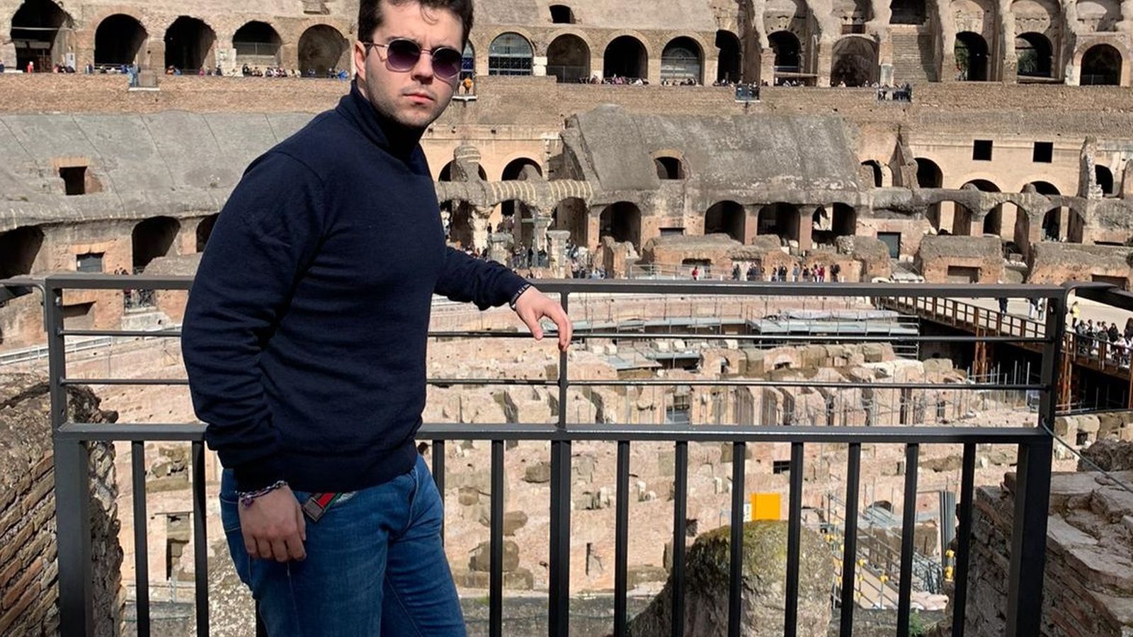 Rafael Conde, en el Coliseo de Roma.