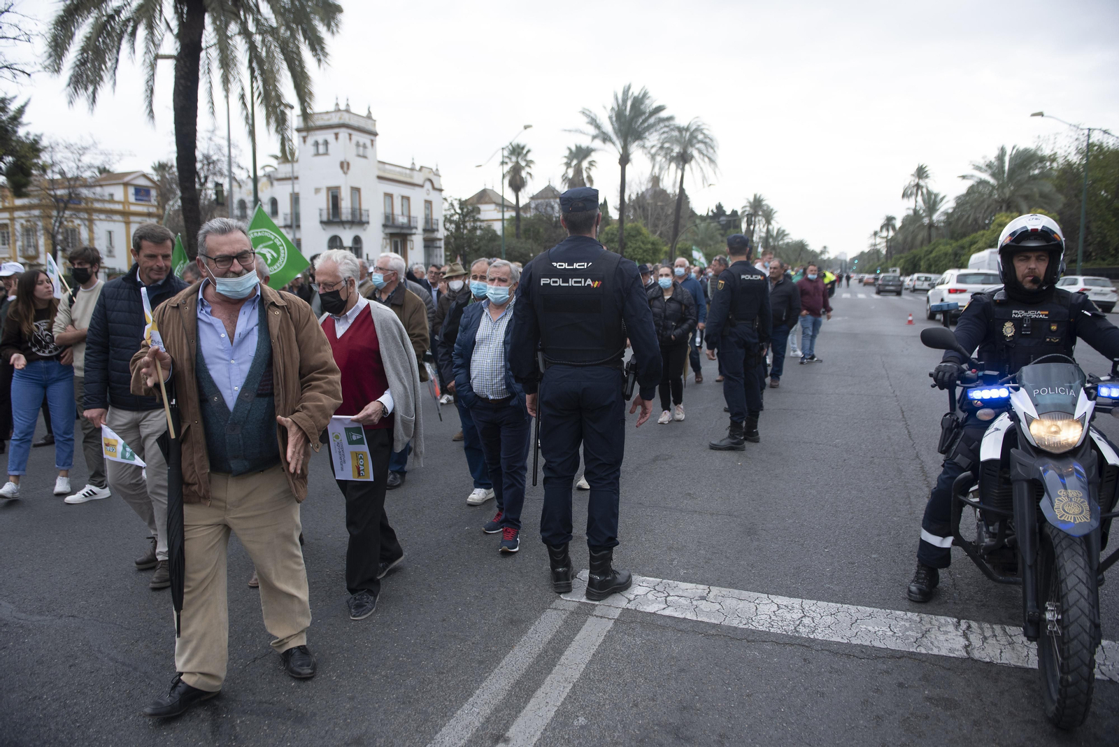 Las imágenes de la manifestación de agricultores de toda Andalucía en Sevilla