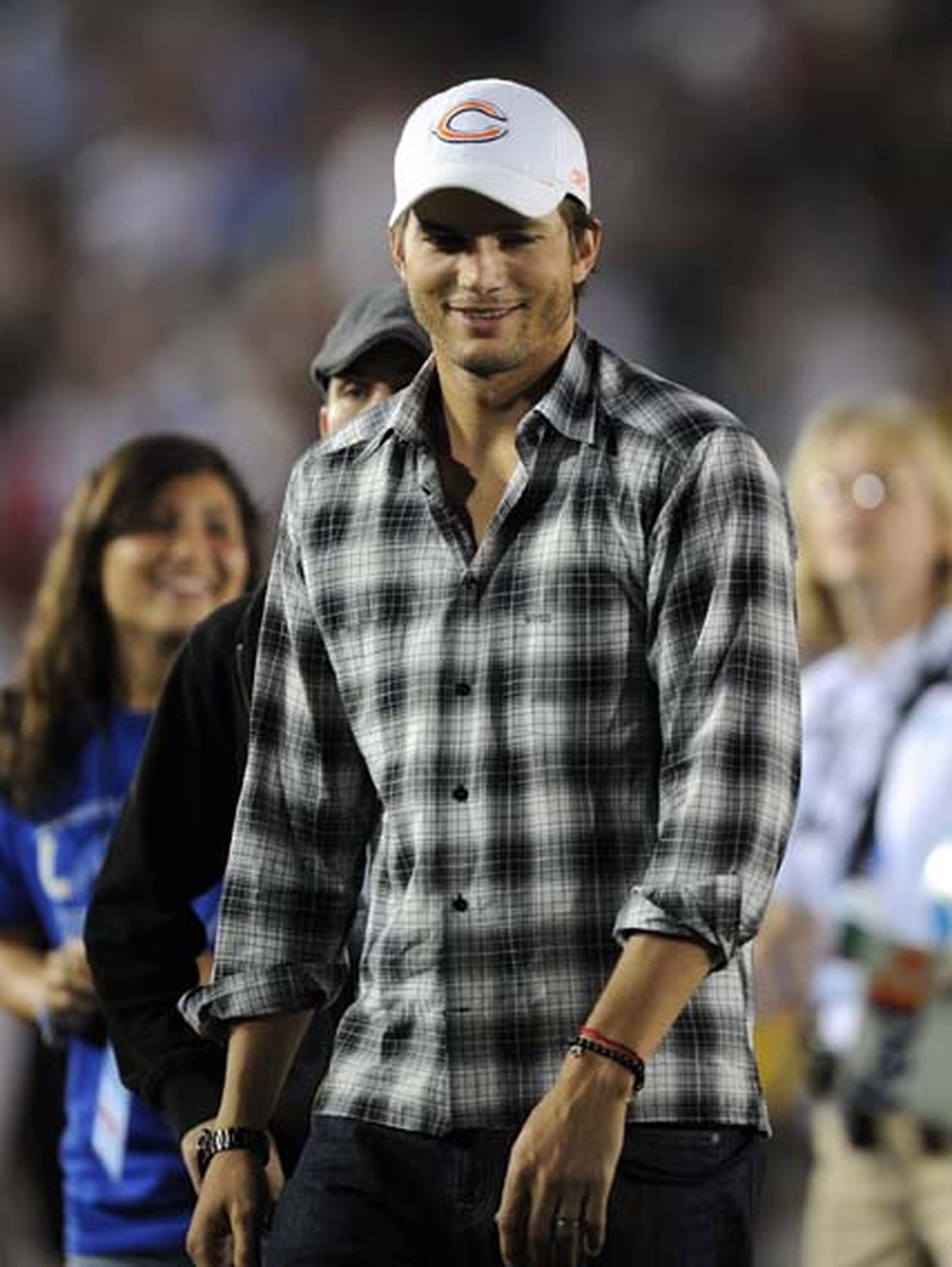 Aston Kutcher en el partido del Chelsea- Inter Milan.