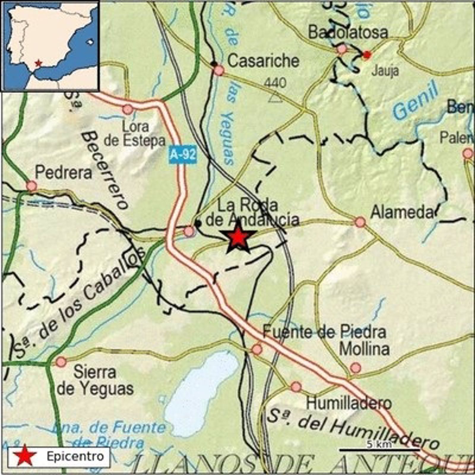 Un terremoto de magnitud 3,3 con epicentro en La Roda de Andalucía, sentido en Málaga