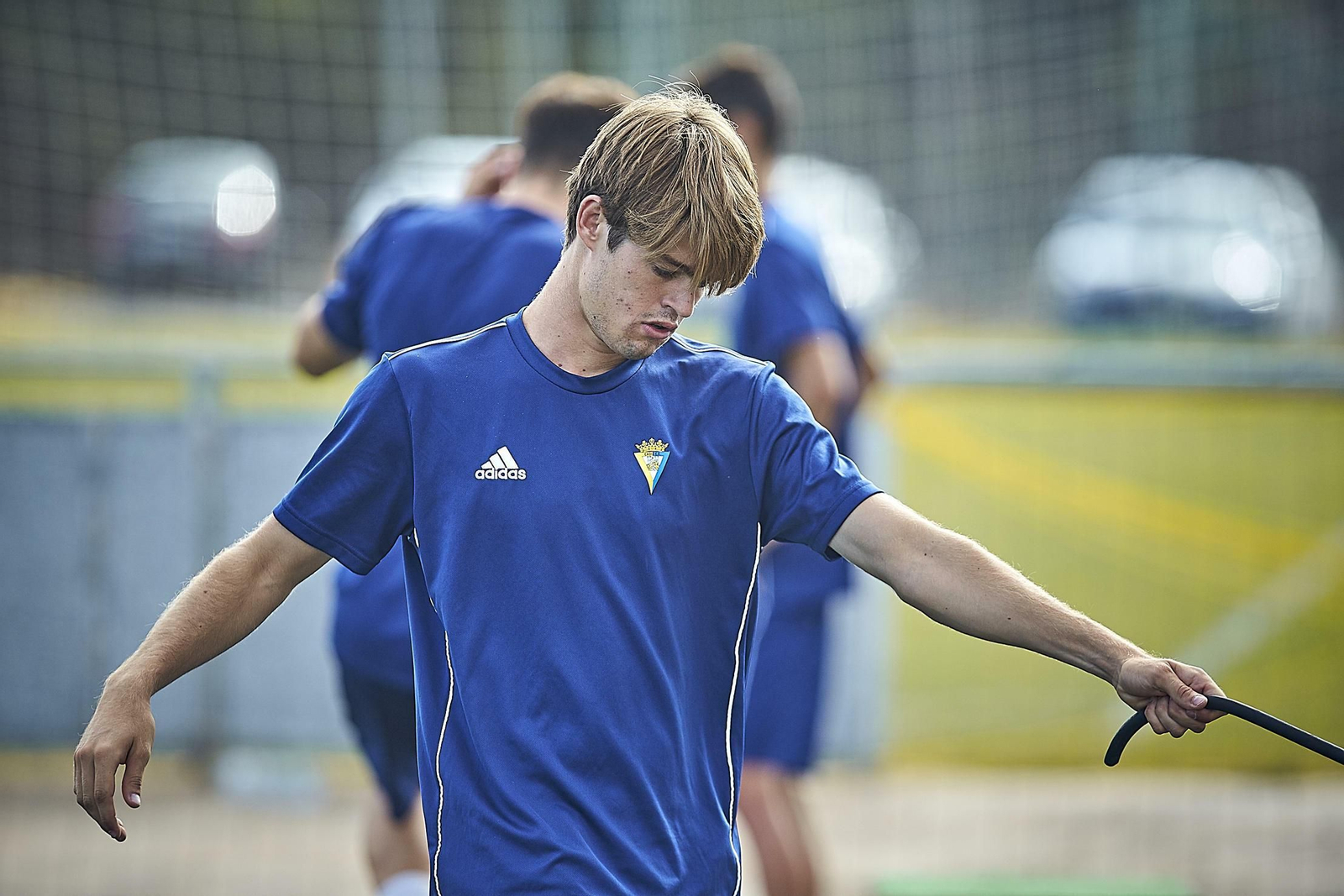 Duarte efectúa un ejercicio durante un entrenamiento.